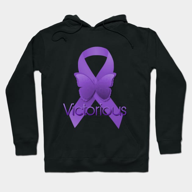 Purple Awareness Ribbon: Victorious Hoodie by AlondraHanley